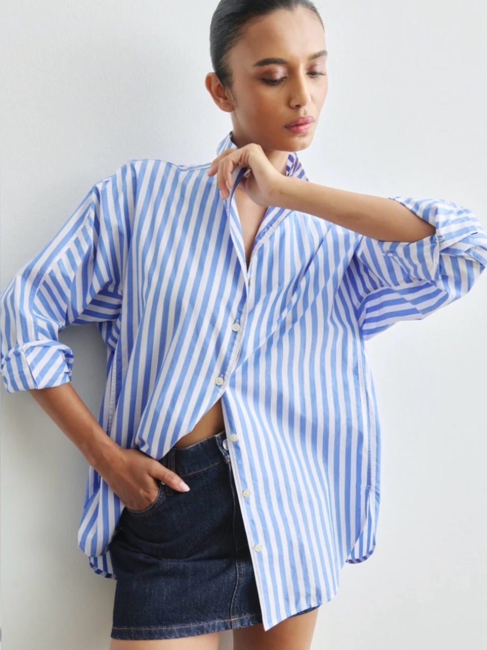 AYR The Tate Blouse Blue and White Sz SMALL (not 8)